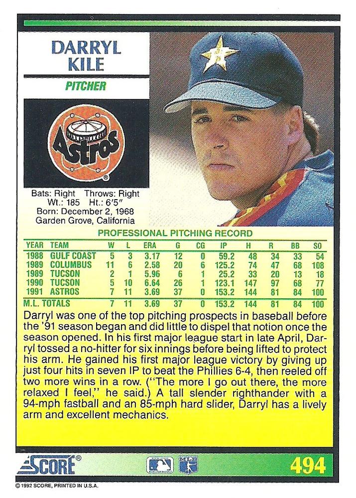 Darryl Kile  baseball card collectible - Main Image 2