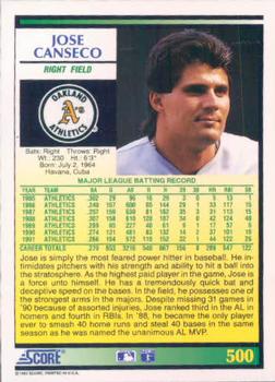 Jose Canseco  baseball card collectible - Main Image 2