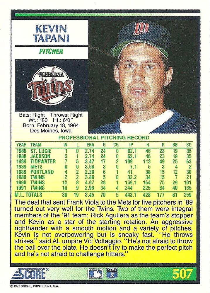 Kevin Tapani  baseball card collectible - Main Image 2