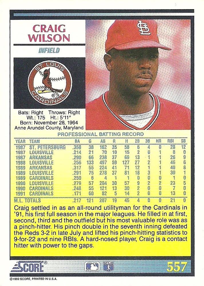 Craig Wilson  baseball card collectible - Main Image 2