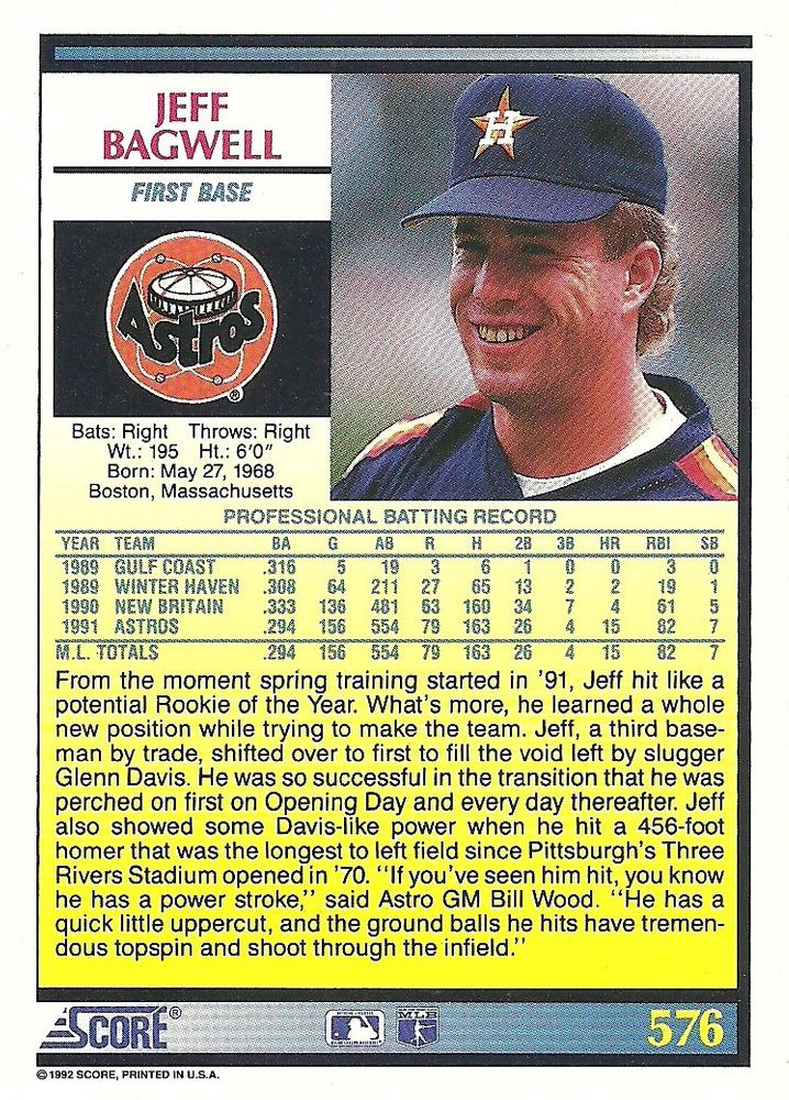 Jeff Bagwell  baseball card collectible - Main Image 2