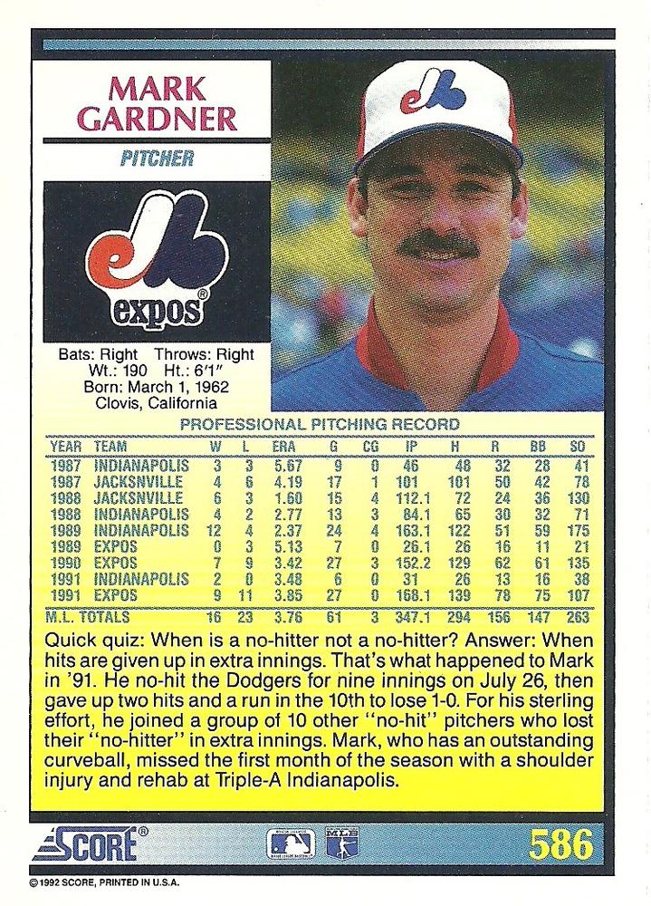 Mark Gardner  baseball card collectible - Main Image 2