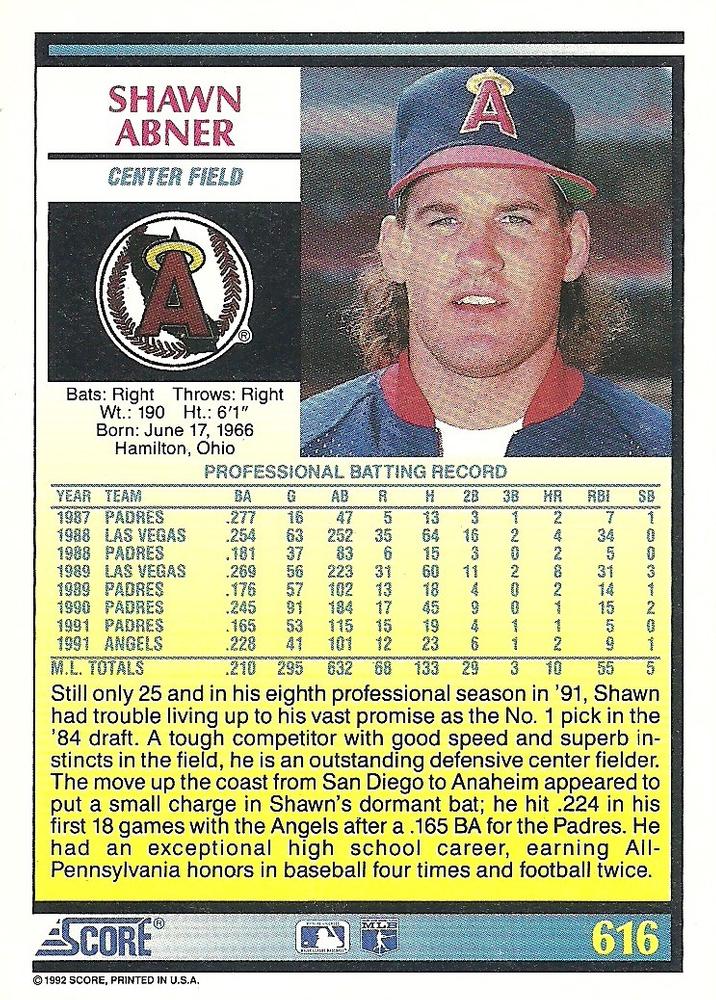 Shawn Abner  baseball card collectible - Main Image 2