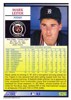 Mark Leiter  baseball card collectible - Main Image 2
