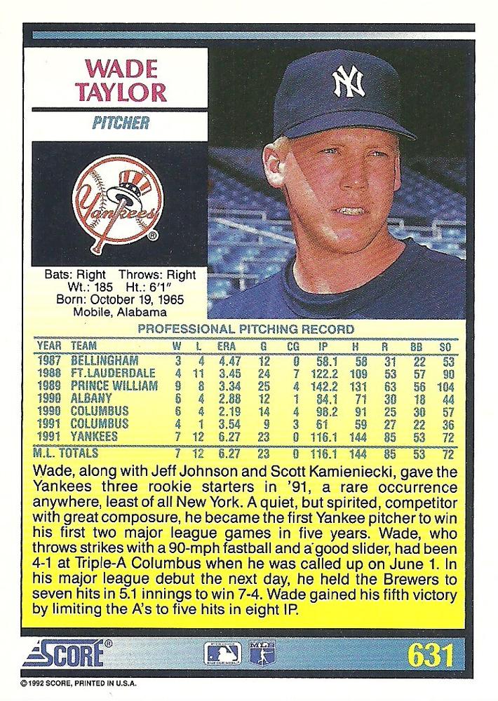 Wade Taylor  baseball card collectible - Main Image 2