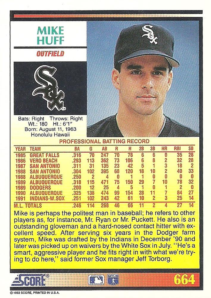 Mike Huff  baseball card collectible - Main Image 2