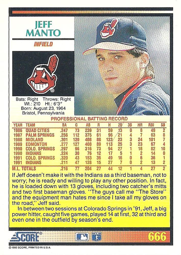 Jeff Manto  baseball card collectible - Main Image 2