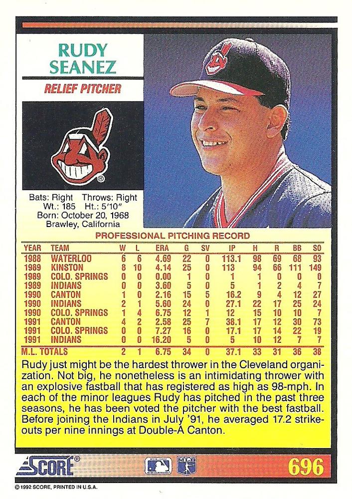 Rudy Seanez  baseball card collectible - Main Image 2