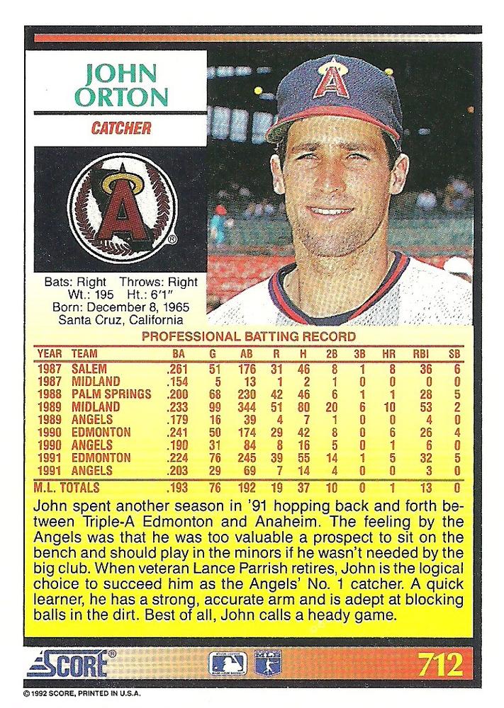 John Orton  baseball card collectible - Main Image 2