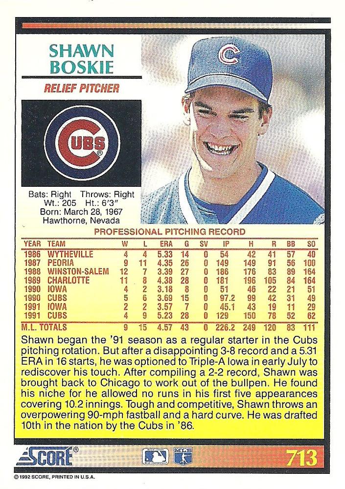 Shawn Boskie  baseball card collectible - Main Image 2