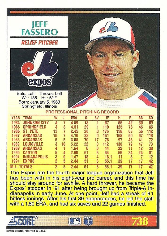 Jeff Fassero  baseball card collectible - Main Image 2