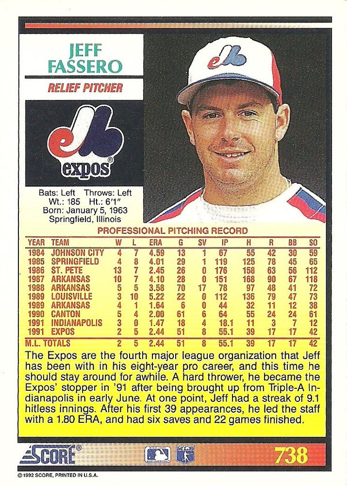 Jeff Fassero  baseball card collectible - Main Image 2