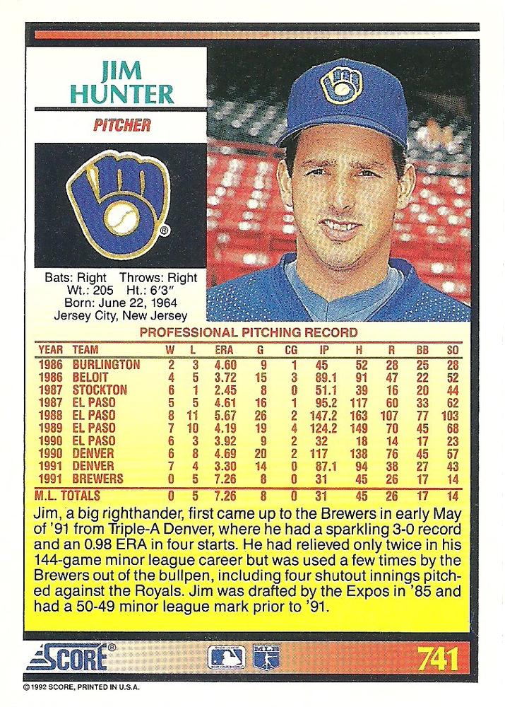 Jim Hunter  baseball card collectible - Main Image 2