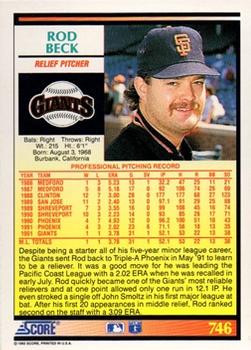 Rod Beck  baseball card collectible - Main Image 2