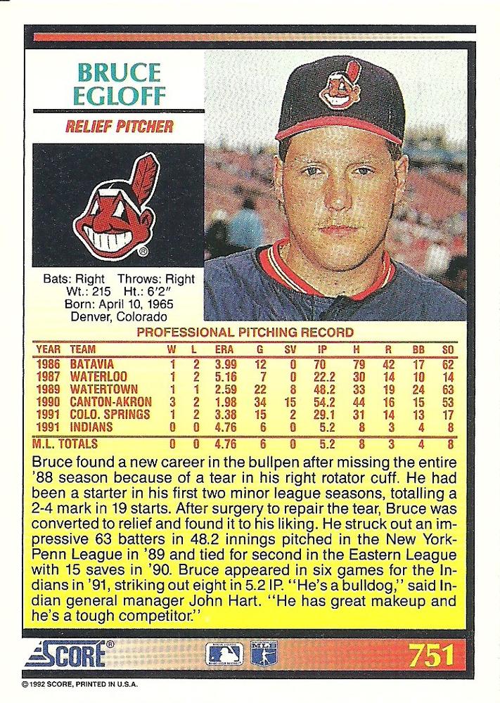Bruce Egloff  baseball card collectible - Main Image 2