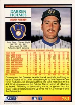 Darren Holmes  baseball card collectible - Main Image 2