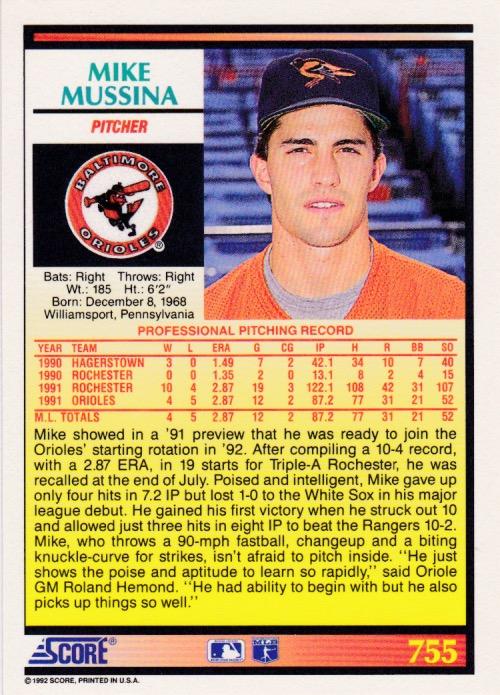 Mike Mussina  baseball card collectible - Main Image 2