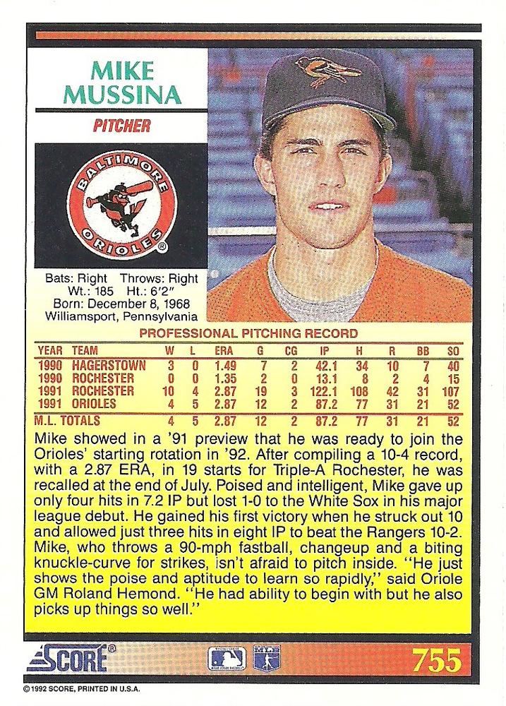 Mike Mussina  baseball card collectible - Main Image 2