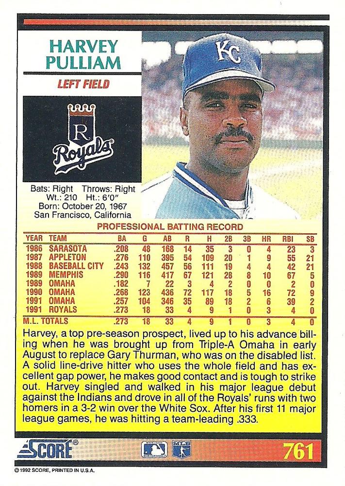 Harvey Pulliam  baseball card collectible - Main Image 2