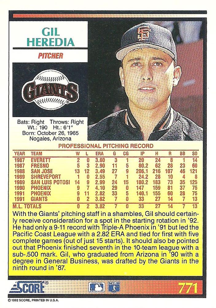 Gil Heredia  baseball card collectible - Main Image 2