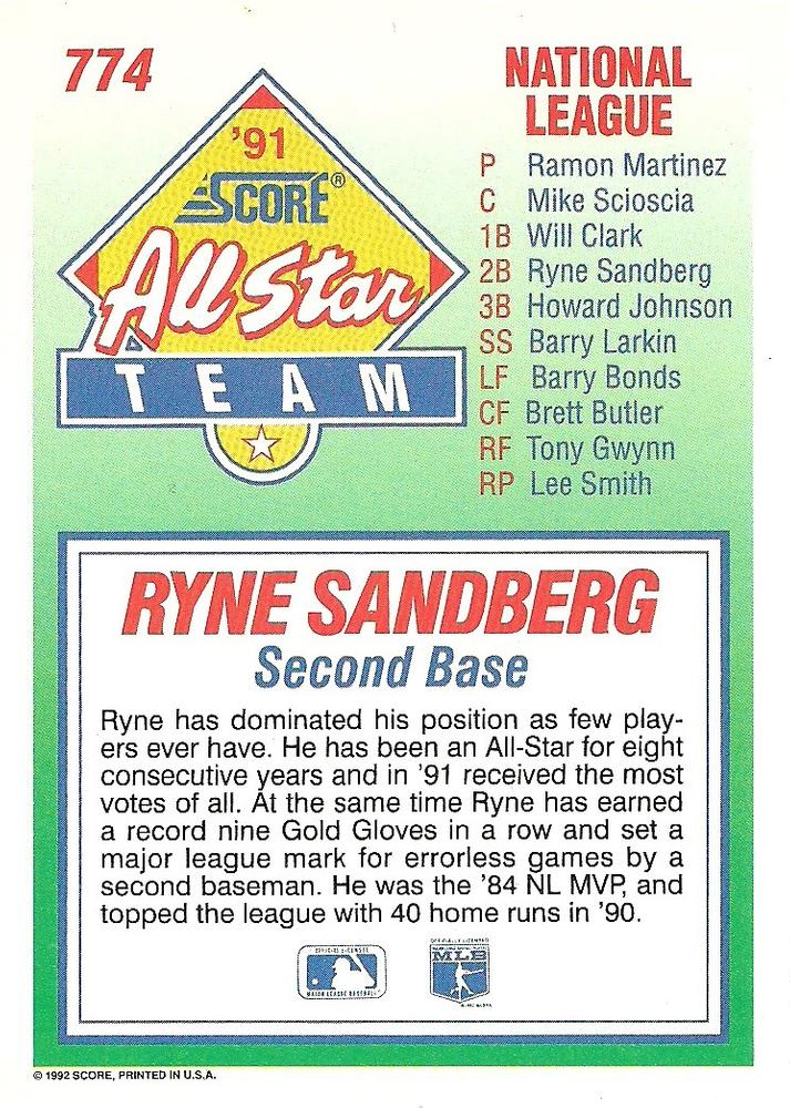 Ryne Sandberg  baseball card collectible - Main Image 2