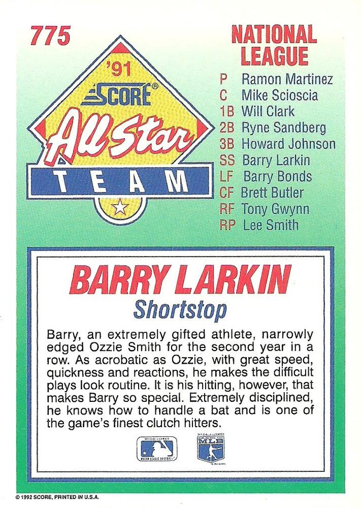 Barry Larkin  baseball card collectible - Main Image 2