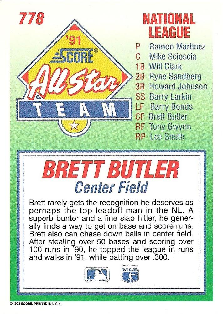 Brett Butler  baseball card collectible - Main Image 2