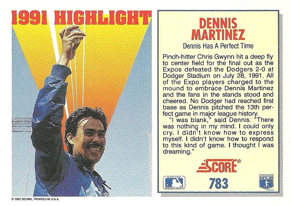 Dennis Martinez  baseball card collectible - Main Image 2
