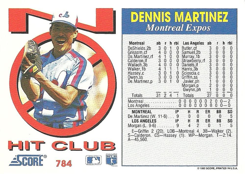 Dennis Martinez  baseball card collectible - Main Image 2