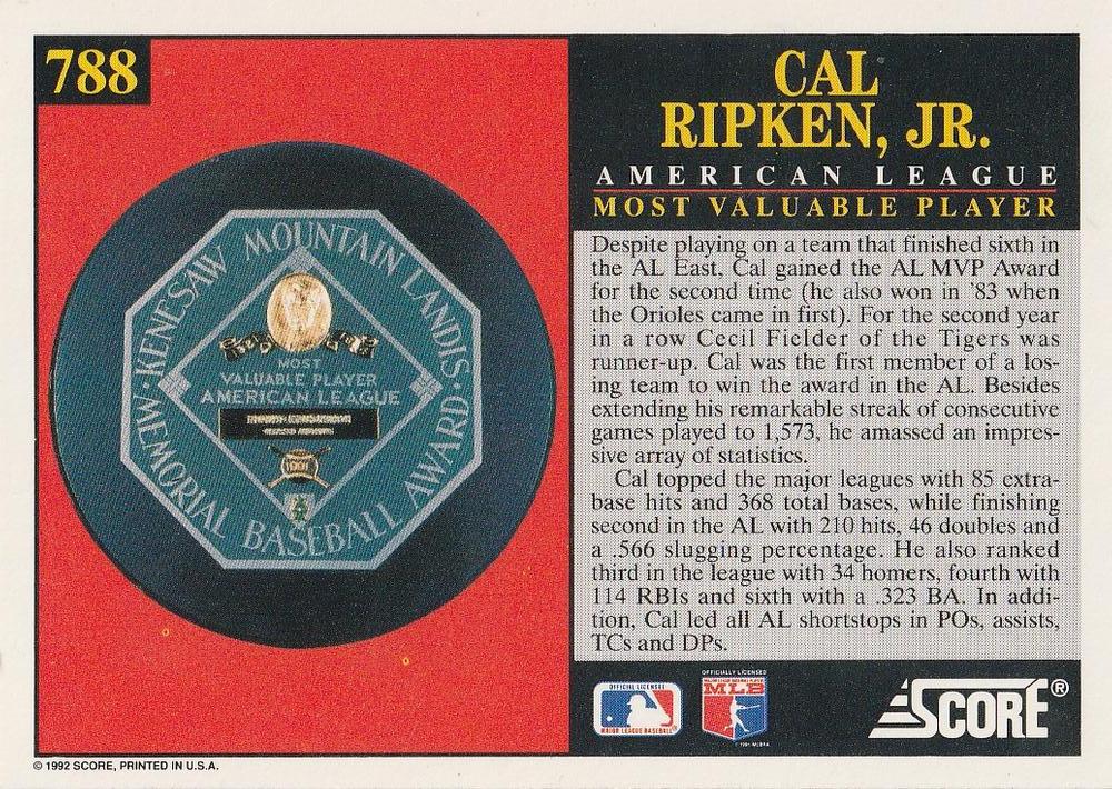 Cal Ripken, Jr.  baseball card collectible - Main Image 2