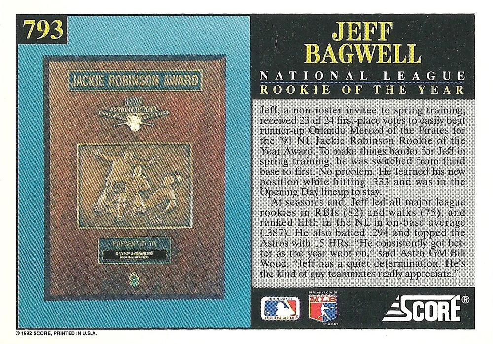 Jeff Bagwell  baseball card collectible - Main Image 2