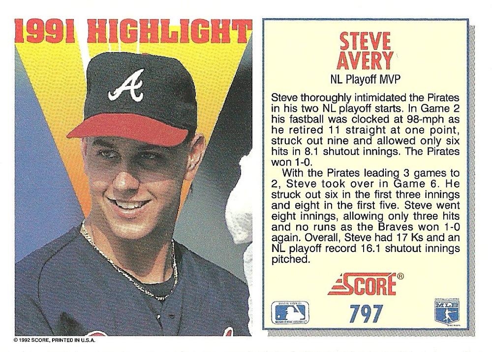 Steve Avery  baseball card collectible - Main Image 2