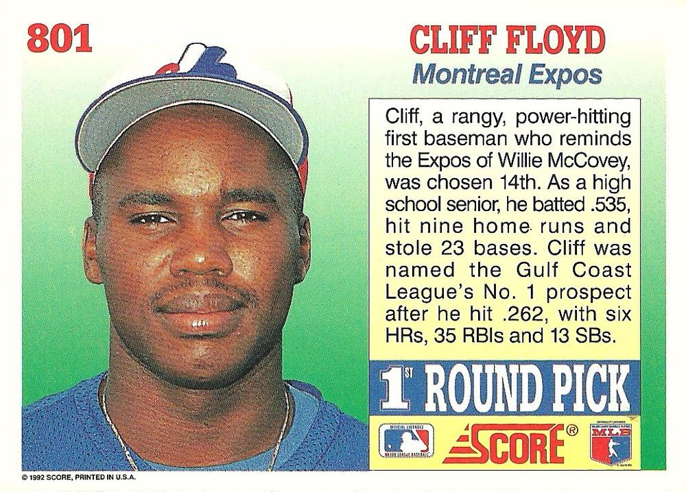 Cliff Floyd  baseball card collectible - Main Image 2