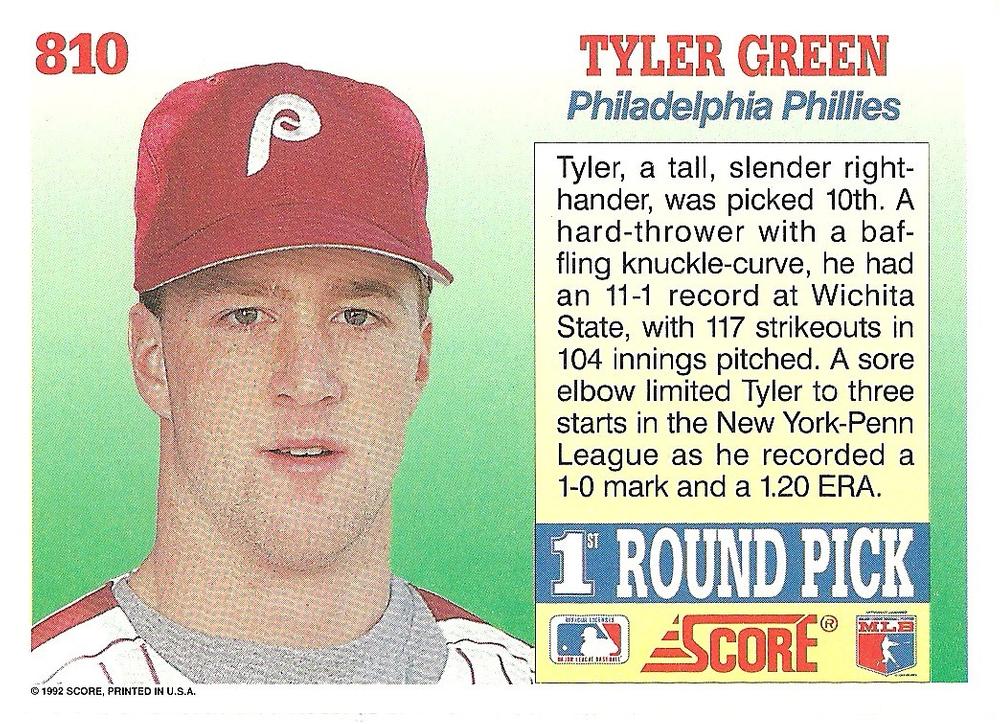 Tyler Green  baseball card collectible - Main Image 2