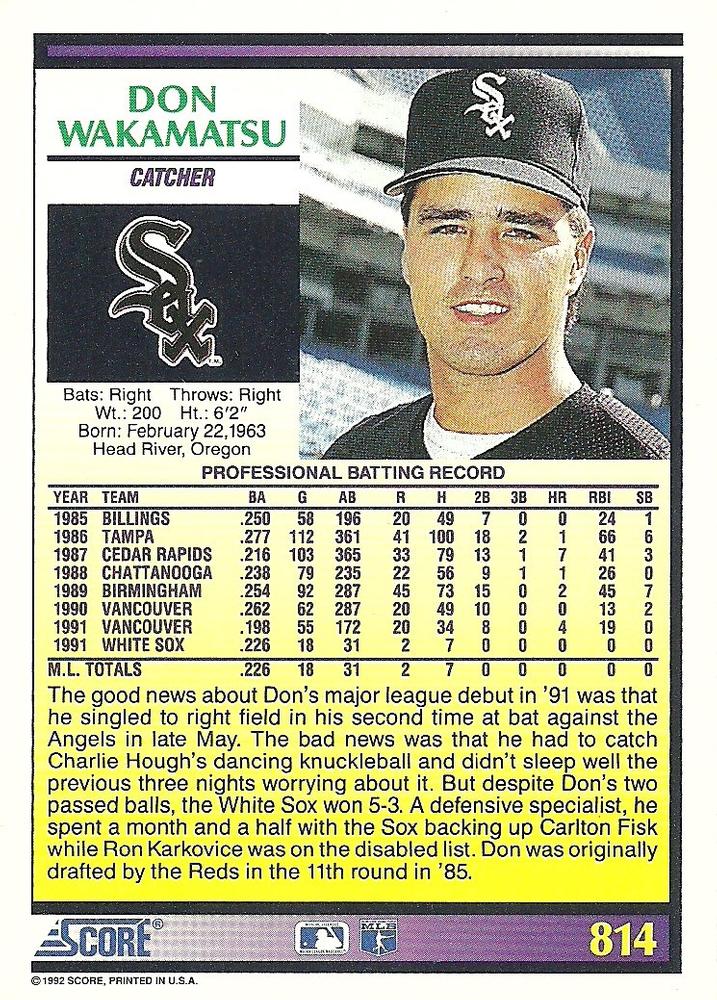 Don Wakamatsu  baseball card collectible - Main Image 2