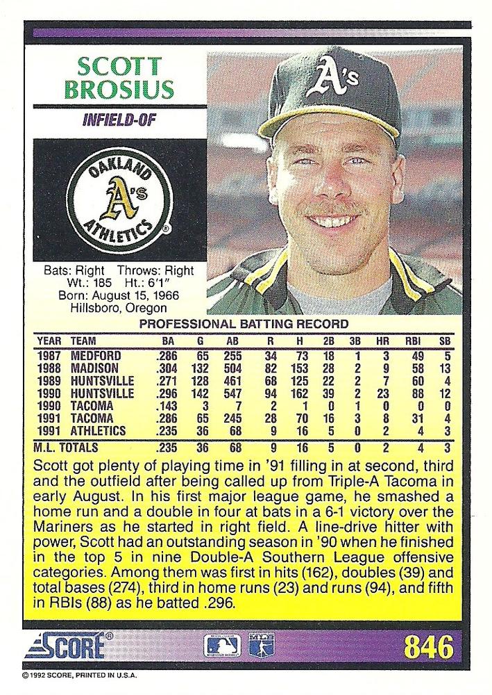 Scott Brosius  baseball card collectible - Main Image 2