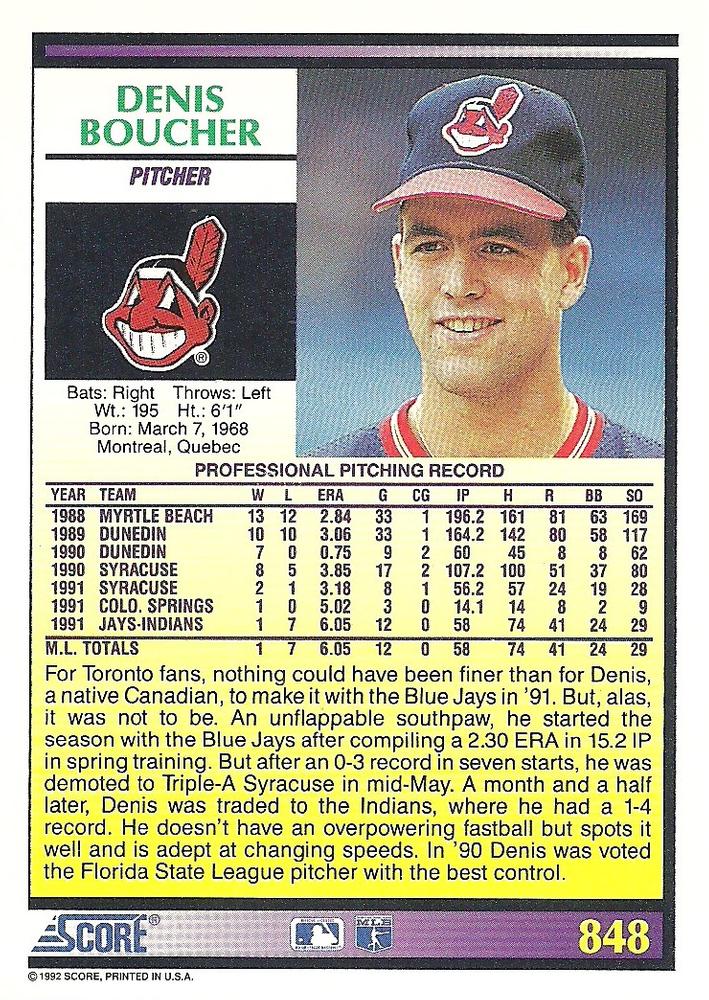 Denis Boucher  baseball card collectible - Main Image 2