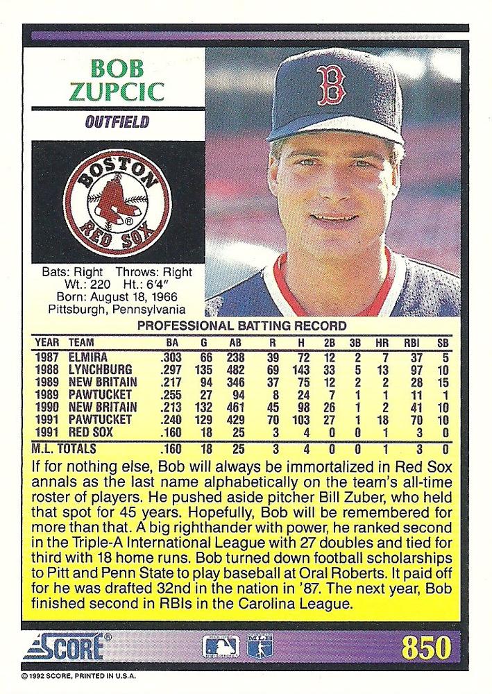 Bob Zupcic  baseball card collectible - Main Image 2