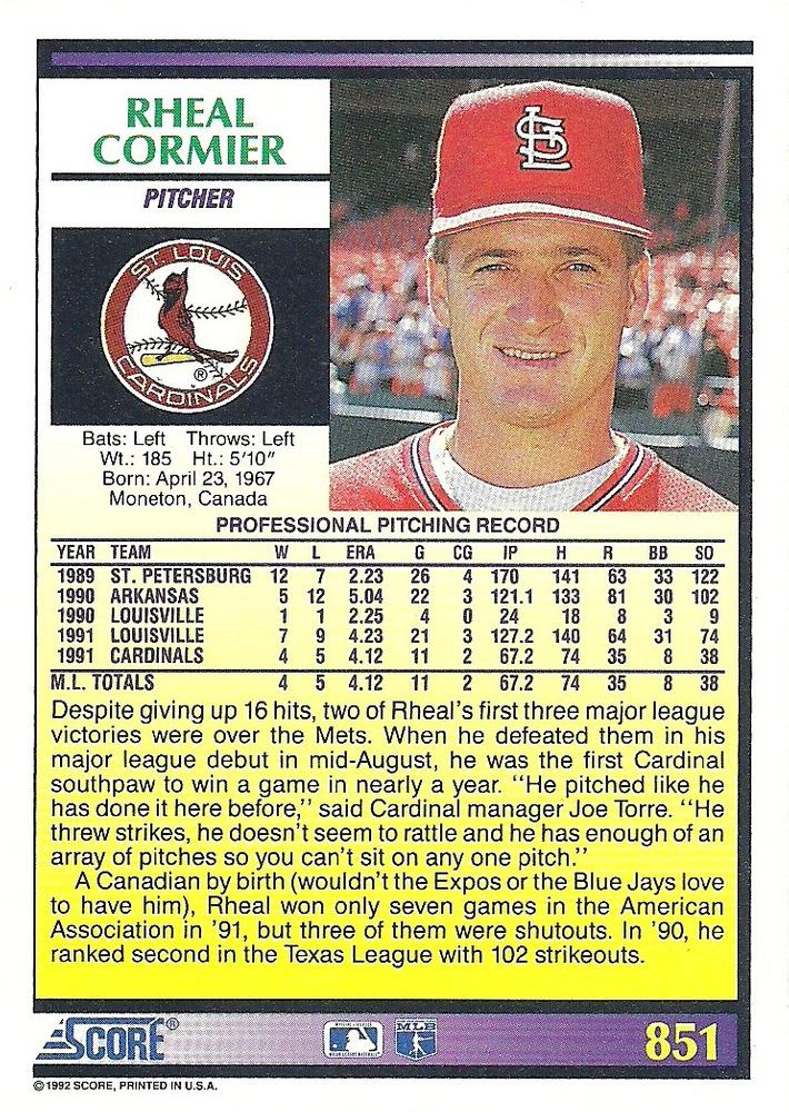 Rheal Cormier  baseball card collectible - Main Image 2