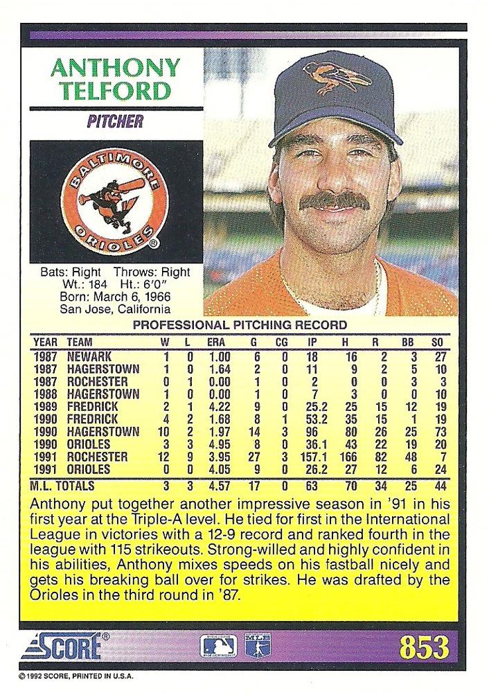 Anthony Telford  baseball card collectible - Main Image 2