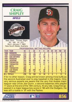 Craig Shipley  baseball card collectible - Main Image 2