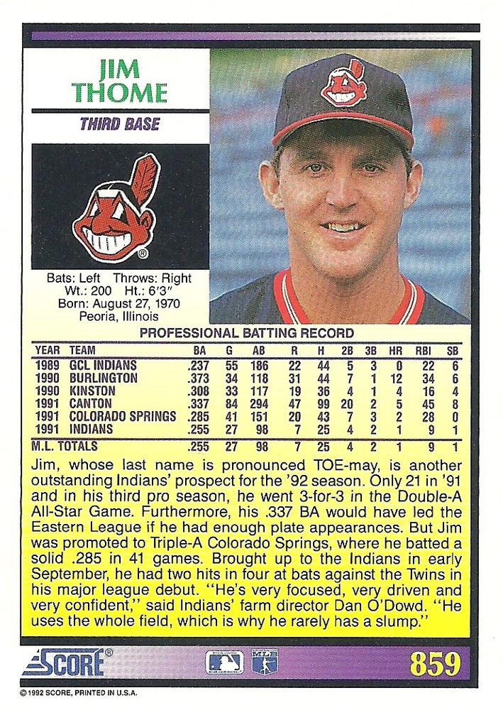 Jim Thome  baseball card collectible - Main Image 2