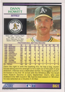 Dann Howitt  baseball card collectible - Main Image 2