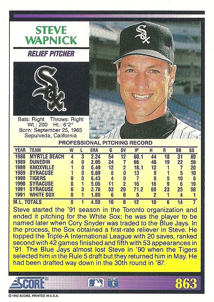 Steve Wapnick  baseball card collectible - Main Image 2