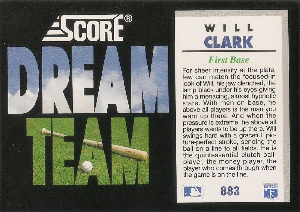 Will Clark  baseball card collectible - Main Image 2
