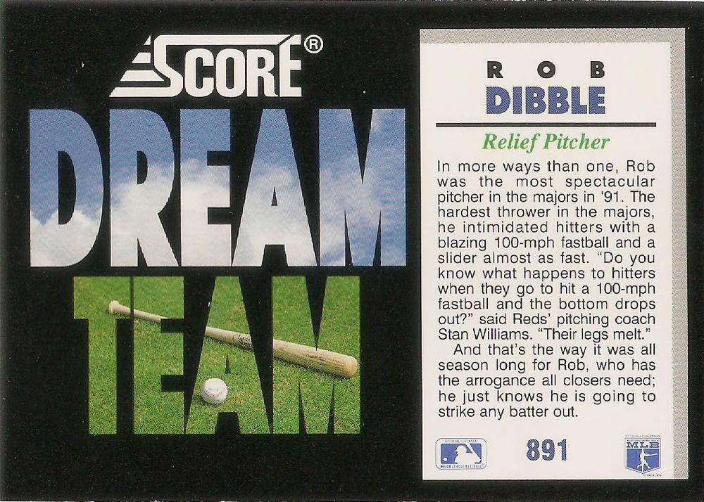 Rob Dibble  baseball card collectible - Main Image 2