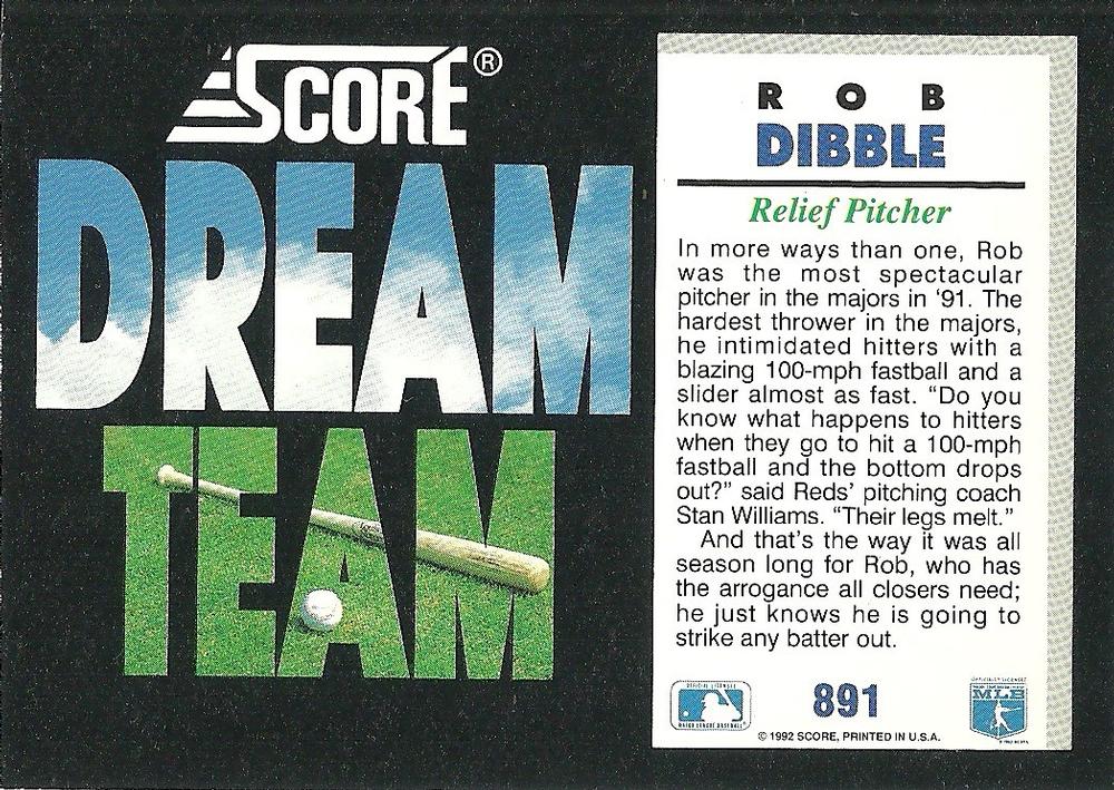 Rob Dibble  baseball card collectible - Main Image 2