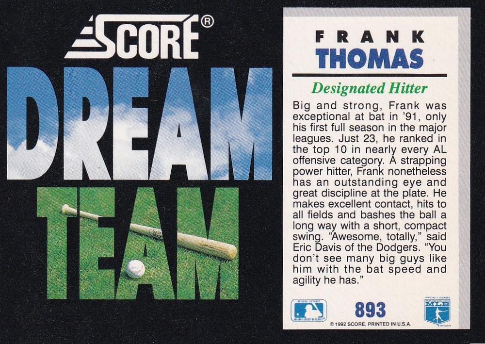 Frank Thomas  baseball card collectible - Main Image 2