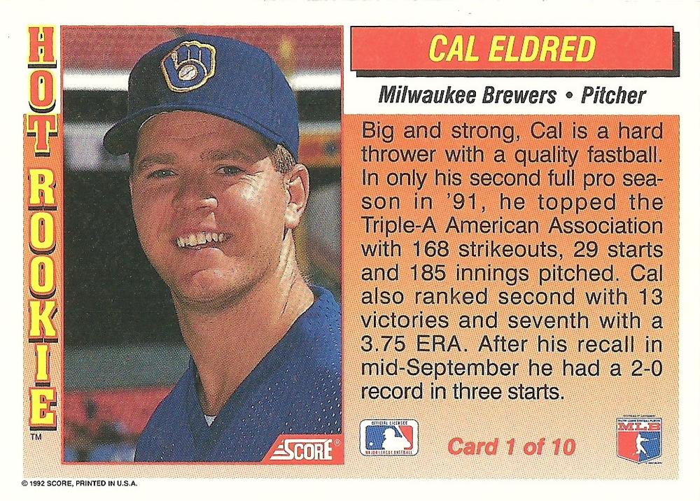 Cal Eldred  baseball card collectible - Main Image 2