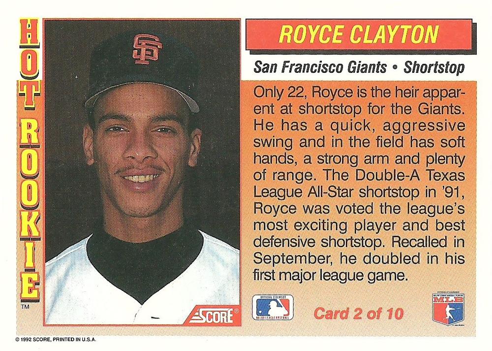 Royce Clayton  baseball card collectible - Main Image 2